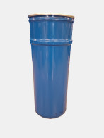 METAL BARREL 100l CONICAL REMOVABLE LID + LEVER RING UN X177/S 0,6/0,5/0,5 372/400X945 mm RAL5010/RAW WITHOUT HANDRAILS
